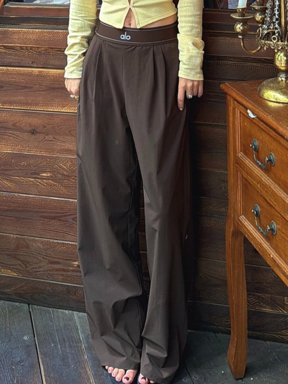 Alo Yoga Regular Espresso Suit Up Trouser🧆Easy to Dress Up or Down👖30" Inseam